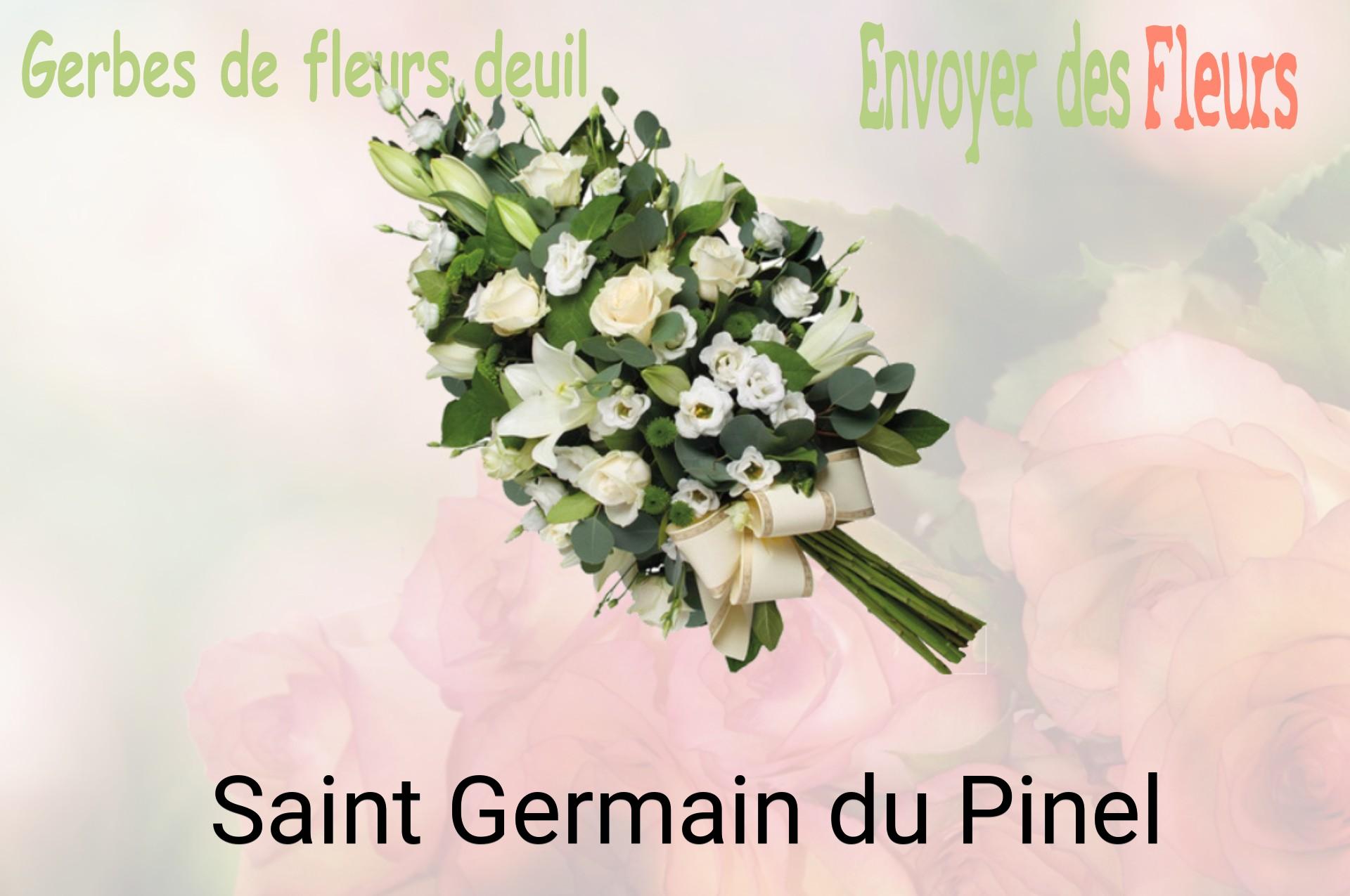 Gerbe de fleurs de deuil livrée à Saint-Germain-du-Pinel